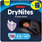 DryNites Pañales absorbentes para mojar la cama durante la noche para niños de 4 a 7 años (17 a 30 kg), paquete mensual gigante, 64 unidades