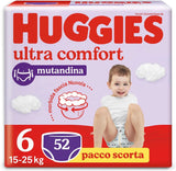 Huggies Pañal Ultra Comfort, Tamaño 6 (15-25 Kg), 52 Pañales Naty Shop
