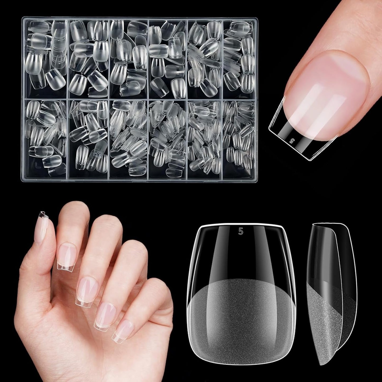 Uñas Artificiales Cortas 500 Piezas Puntas De Uñas De Gel Suave De Cobertura Completa Para Uñas De Gel 12 Tamaños Puntas De Uñas Prepulidas Para Uñas De Gel Uñas Artificiales Cortas Extensiones De Uñas De Ataúd Con Caja