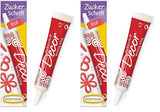 Günthart Backdecor 25 g Azúcar con letras ORO Para todos los postres en color dorado Hecho de azúcar para letras y diseños bonitos, 1 paquete (25 g)