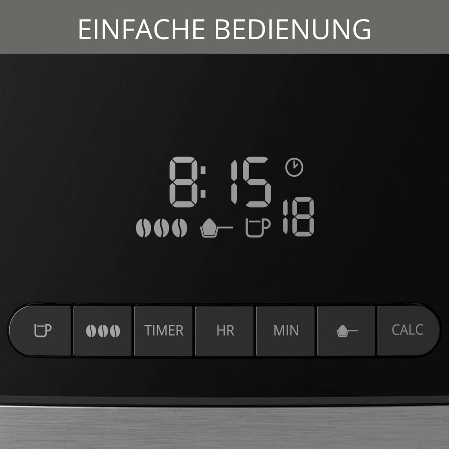 Máquina de café espresso Krups KM8328 Moler con molinillo | Temporizador de 24 horas | Contenedor de cereales 180 g | Capacidad 1,25 l para hasta 15 tazas de café | Función de apagado automático | 3 configuraciones de molienda | Negro