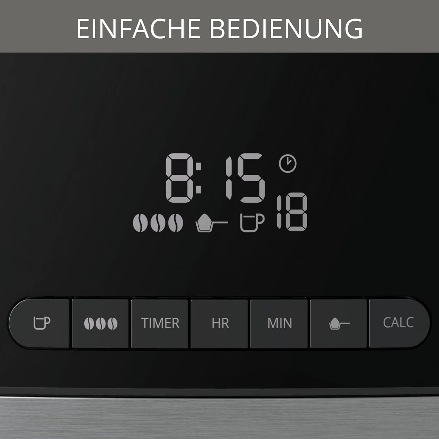 Máquina de café espresso Krups KM8328 Moler con molinillo | Temporizador de 24 horas | Contenedor de cereales 180 g | Capacidad 1,25 l para hasta 15 tazas de café | Función de apagado automático | 3 configuraciones de molienda | Negro