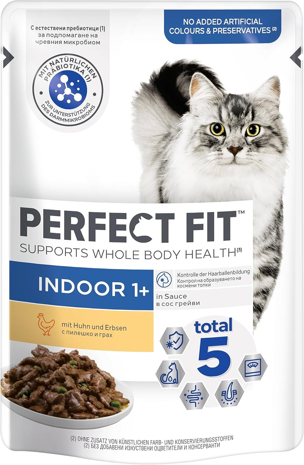 PERFECT FIT™ Bolsas para gatos, de interior, con pollo, 12 x 85 g