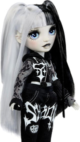 Girls Night Rainbow High Shadow High - Heather Grayson - Muñeca fashion de 28 cm con pelo en tonos grises, blanco y negro y conjunto con accesorios y peine - Para coleccionistas y niños a partir de 6 años