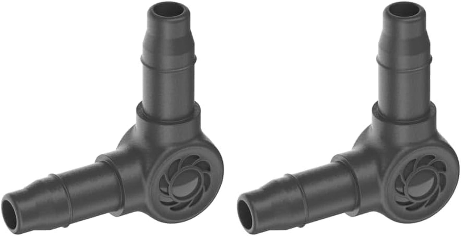 Pieza en L para Gardena Micro-Drip de 4,6 mm (3/16 pulgadas): para cambiar la dirección de distribución y las líneas de goteo en 90 grados, instalación sin dobleces, tecnología de conexión fácil y flexible (13212-20)