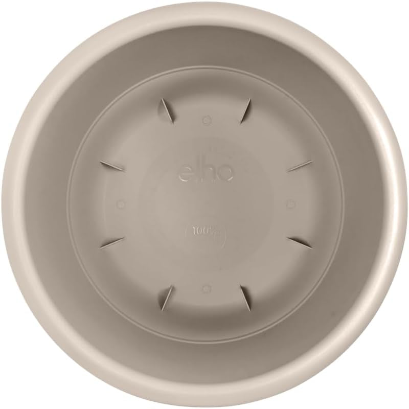 elho Amiga Round 47 - Macetas para interior y exterior - 100% plástico reciclado - Ø 47,0 x H 35,3 cm - Beige/Beige hongo