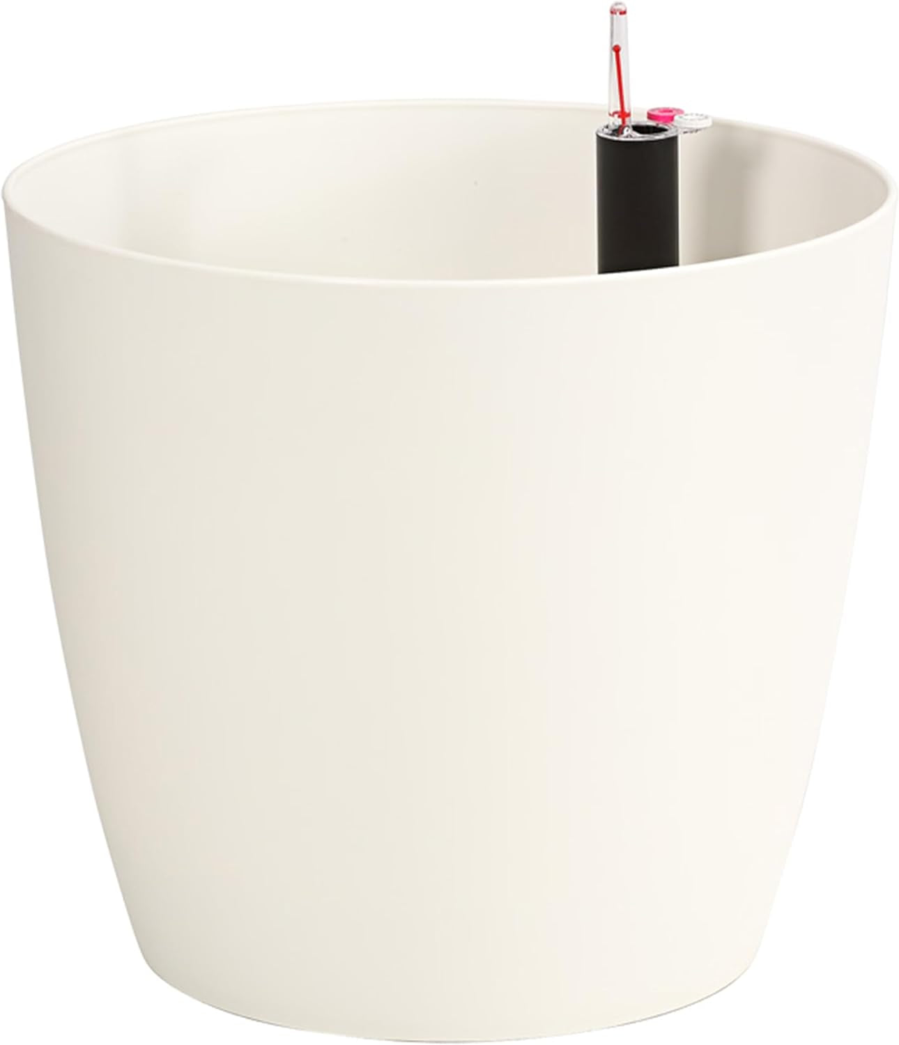 Maceta Dehner Mila con sistema de riego automático, Ø 30 cm, altura 26 cm, plástico, blanco