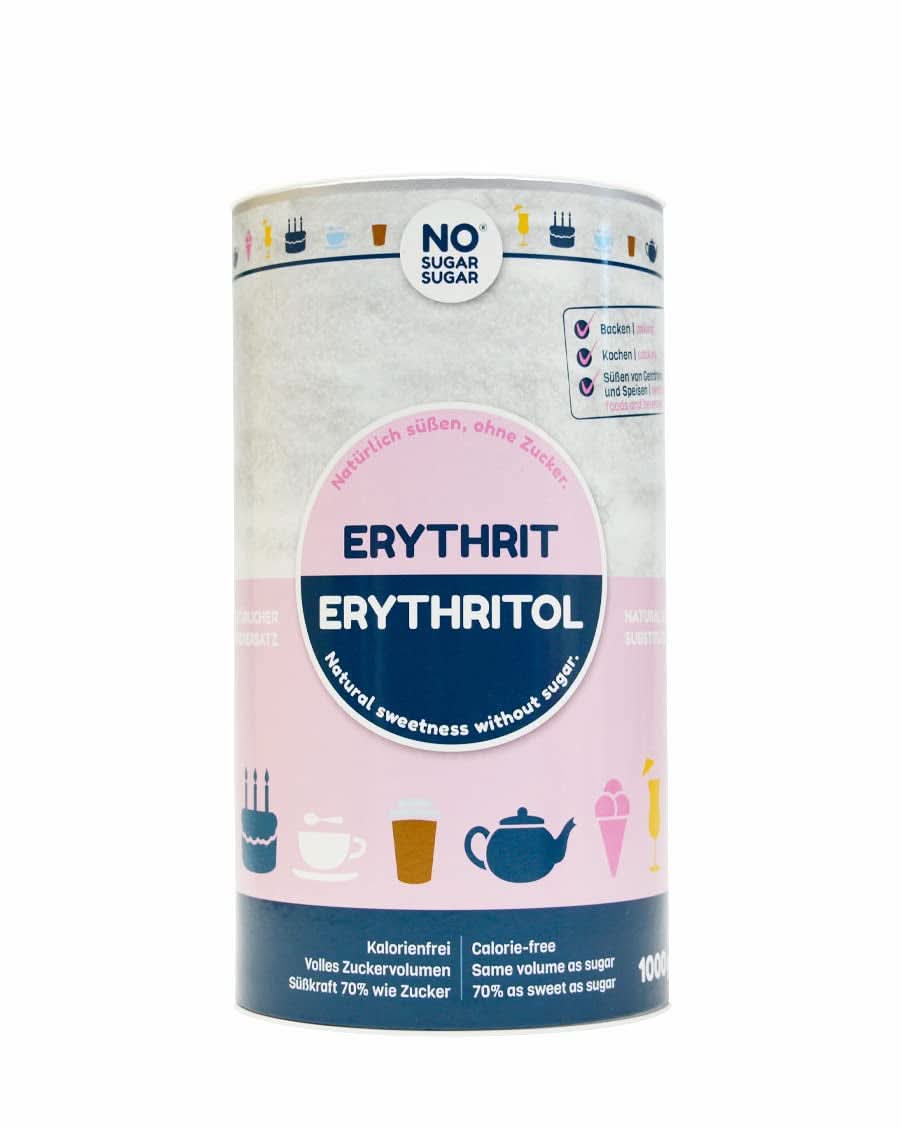 Sin Azúcar, Eritritol natural sin calorías, utilizable como sustituto del azúcar, 4,5 Kg Edulcorantes Naty Shop 1 Kg