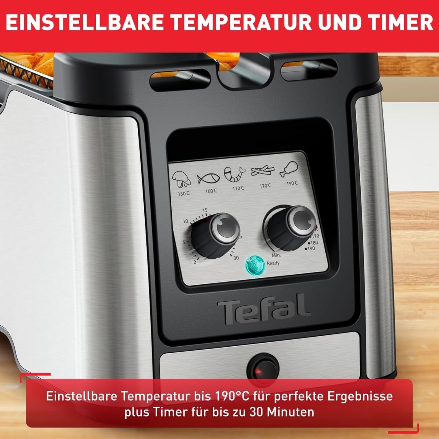 Freidora Tefal FR600D Clear Duo, fritura con menos humo y olores, 1,2 kg de capacidad, termostato, temporizador, gran ventana de visualización sin vaho Electrodomésticos Naty Shop