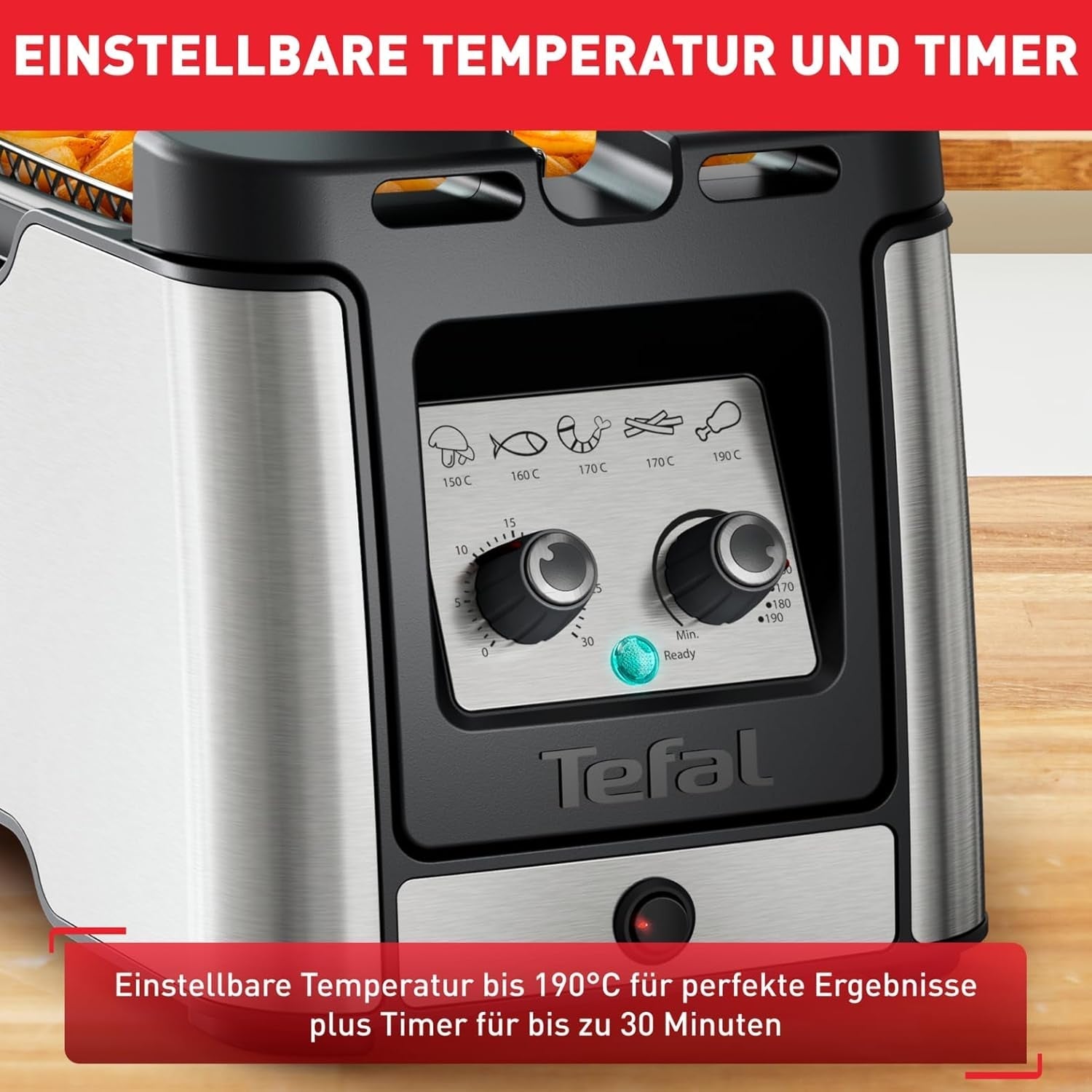 Freidora Tefal FR600D Clear Duo, fritura con menos humo y olores, 1,2 kg de capacidad, termostato, temporizador, gran ventana de visualización sin vaho Electrodomésticos Naty Shop