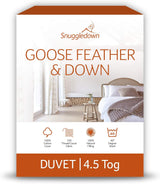 Snuggledown Freshwash Allergy Edredón, 13,5 Tog, cálido para Invierno, algodón, Blanco, edredones y edredones para Cama Individual Naty Shop Cama Doble 4,5 Tog