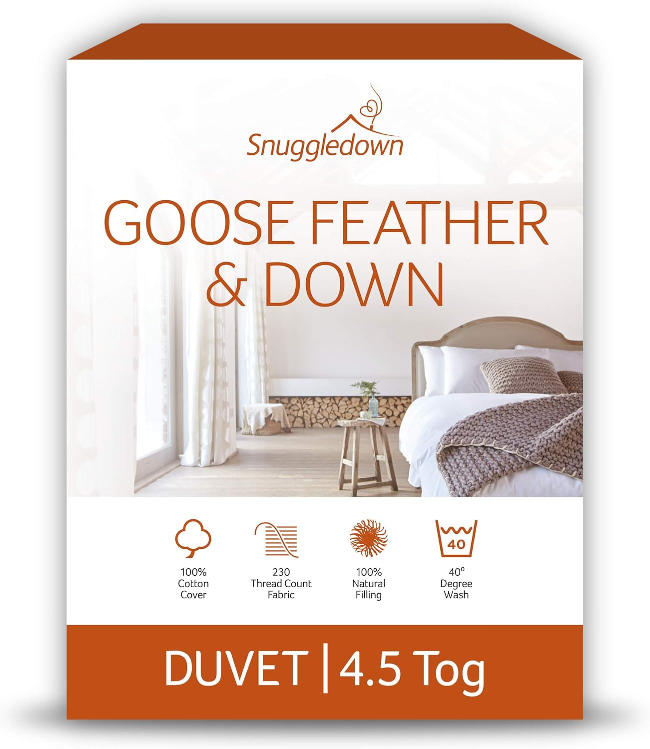Snuggledown Freshwash Allergy Edredón, 13,5 Tog, cálido para Invierno, algodón, Blanco, edredones y edredones para Cama Individual Naty Shop Cama Doble 4,5 Tog