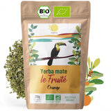 ORIGEENS BIO YERBA MATE con naranjas 200 G - Té frutal I Té de Yerba Mate orgánico sin tostar, sin tallos ni polvo I Bebida energizante y desintoxicante