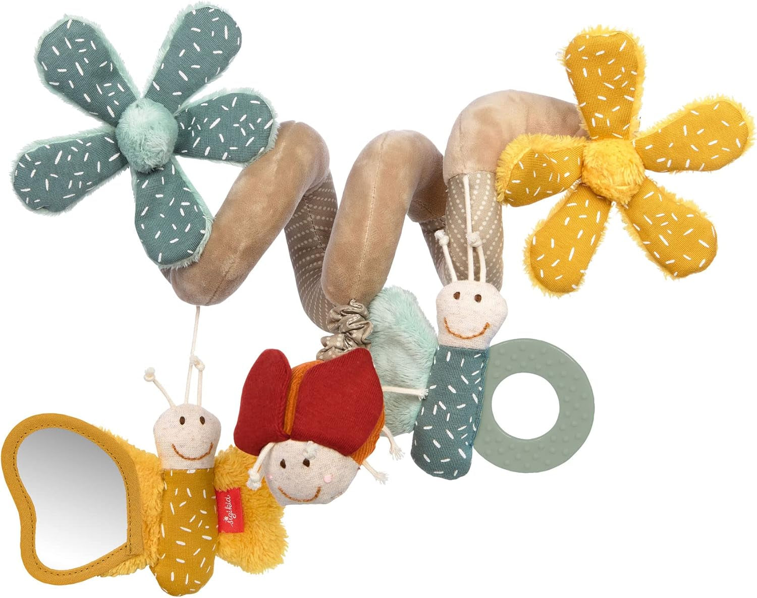 SIGIKID 42249 Mariposa espiral activa Baby Activity On Tour juguete para niñas recomendado desde el nacimiento multicolor Juguetes Bebe Naty Shop Individual Amarillo/paloma/aceite/mariposa