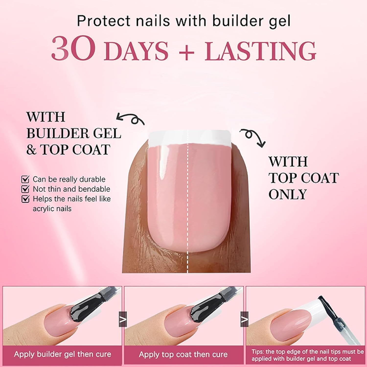 240 Set de uñas postizas francesas cortas, uñas artificiales cuadradas, pegamento en las uñas, puntas de uñas acrílicas, uñas postizas para mujeres, arte de uñas DIY