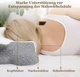 Wellsync Almohada para el cuello Almohada ergonómica Almohada viscoelástica Almohada ortopédica para personas que duermen de lado Personas que duermen boca arriba Personas que duermen boca abajo Dolor de cuello Blanco Gris Almohadas ortopédicas cervicales Naty Shop