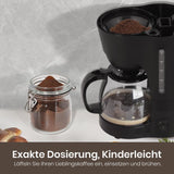 Cafetera de filtro de 1,25 L para 10 tazas de café filtrado, jarra de cristal apta para lavavajillas, termo, sistema antigoteo, apagado automático, 600 W, protección contra ebullición sin agua para el hogar y la oficina