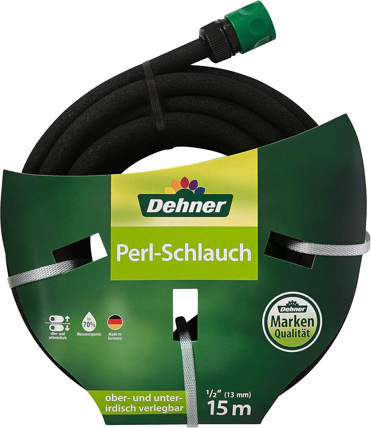 Manguera de riego Dehner, 15 m de longitud, 1/2 pulgada, negra
