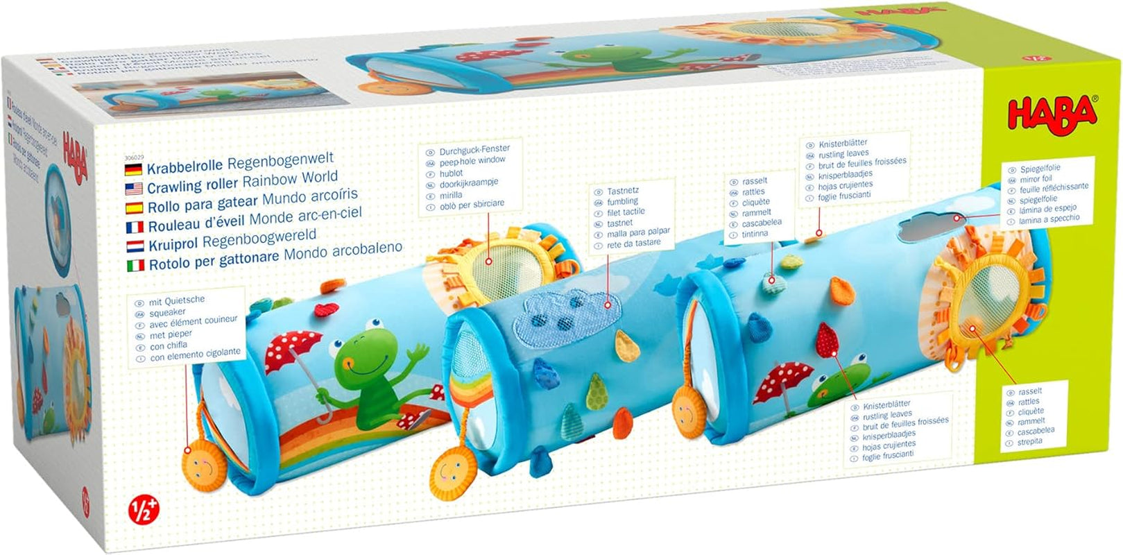 Juguete para niños pequeños HABA rodillo para gatear mundo arcoiris Juguetes Bebe Naty Shop