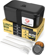 Umami Fiambrera para Adultos, Fiambrera Bento Apilable con 4 Cubiertos y Compartimentos, Fiambrera para Adultos, Ensaladera para Llevar, Fiambrera para Picnic/Oficina, Gris Antracita, 1500ml Naty Shop Fiambreras Negras Onyx - 900 Ml M - 900/1000 Ml