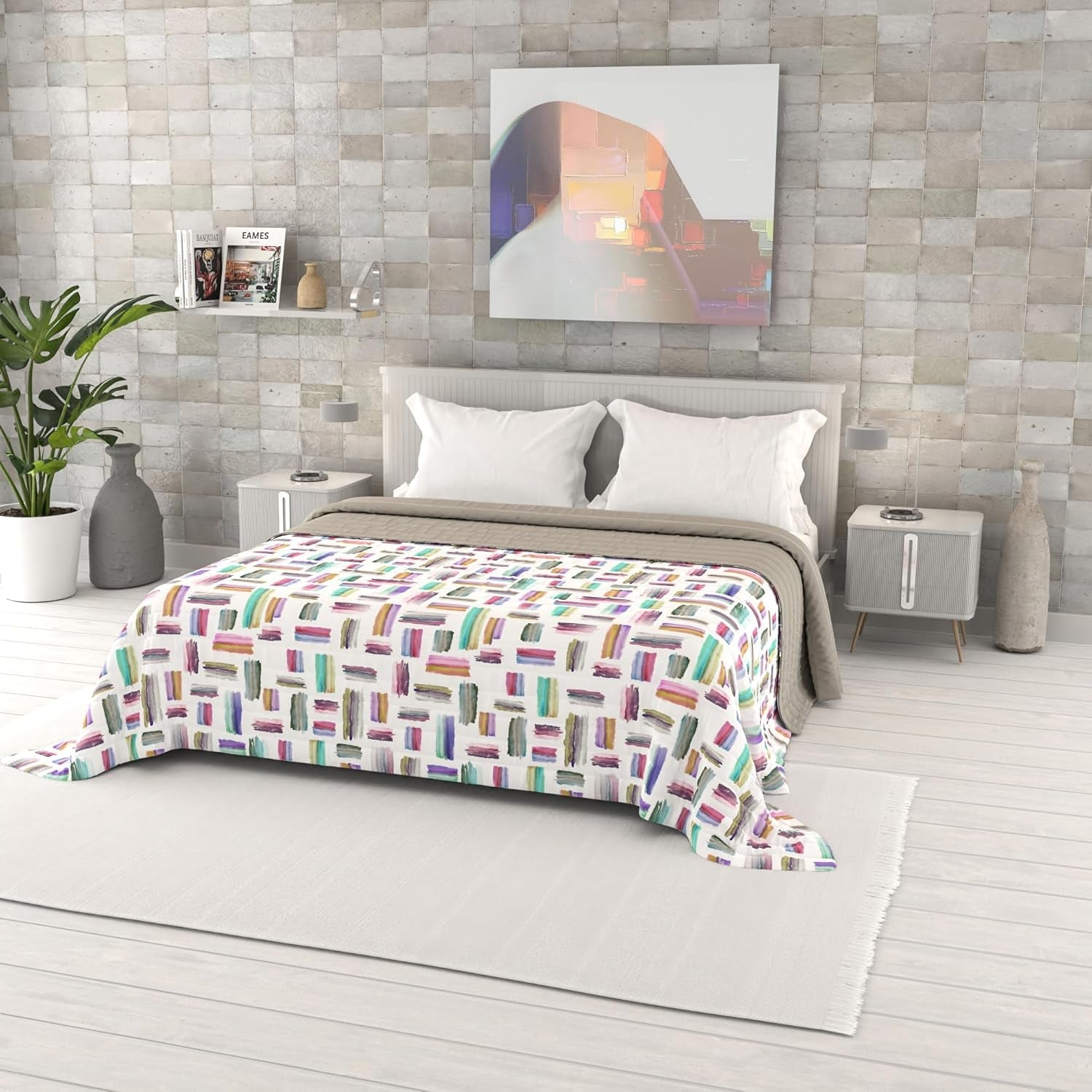 Colcha De Verano Estampada Fantasía, Relleno De Poliéster, Pétalos, 260X270Cm