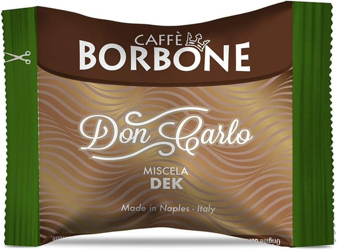 Caffè Borbone Don Carlo Dek Entkofeinierte Kaffeemischung - 50 Kapseln - Compatible con Lavazza®* A Modo Mio®* Haushalts-Espressomaschinen