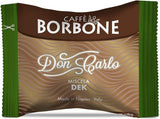 Caffè Borbone Don Carlo Dek Entkofeinierte Kaffeemischung - 50 Kapseln - Compatible con Lavazza®* A Modo Mio®* Haushalts-Espressomaschinen