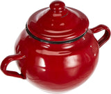 Tarro Roja con tapa, 0,5 l, acero esmaltado en rojo, 10 x 10 x 20 cm, 2 piezas