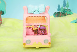 BABY born 904763 Baby Surprise Bus: minibús de juguete rosa con 2 muñecas exclusivas, cochecito triple, columpio, carrusel, tobogán y columpio triple.