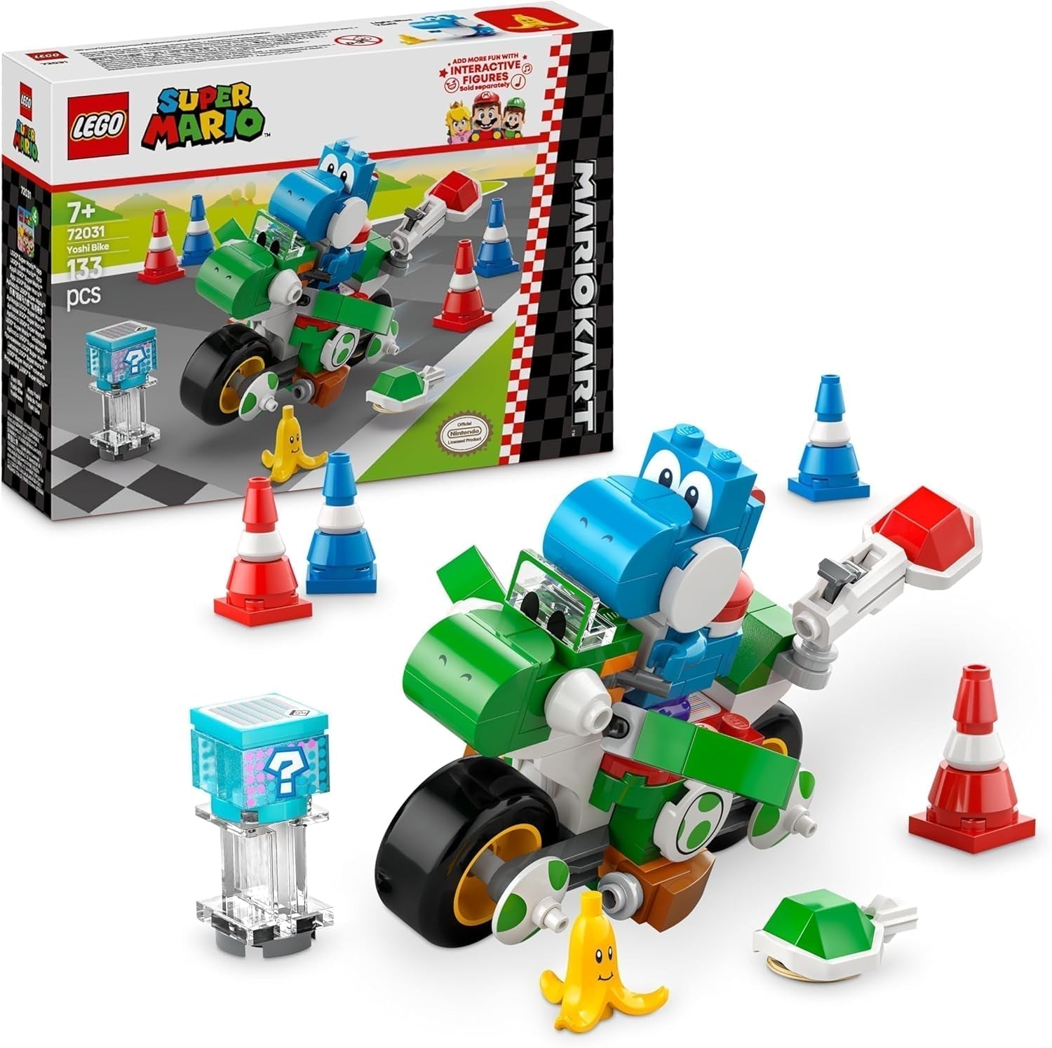 LEGO Super Mario: Mario Kart - Set de aventuras Nintendo coleccionable en bicicleta Yoshi, regalo para niños, niños, niñas y jugadores 7+ Set de colección de figuras de Yoshi 72031 Juegos de construcción Besuche den LEGO-Store Default Title