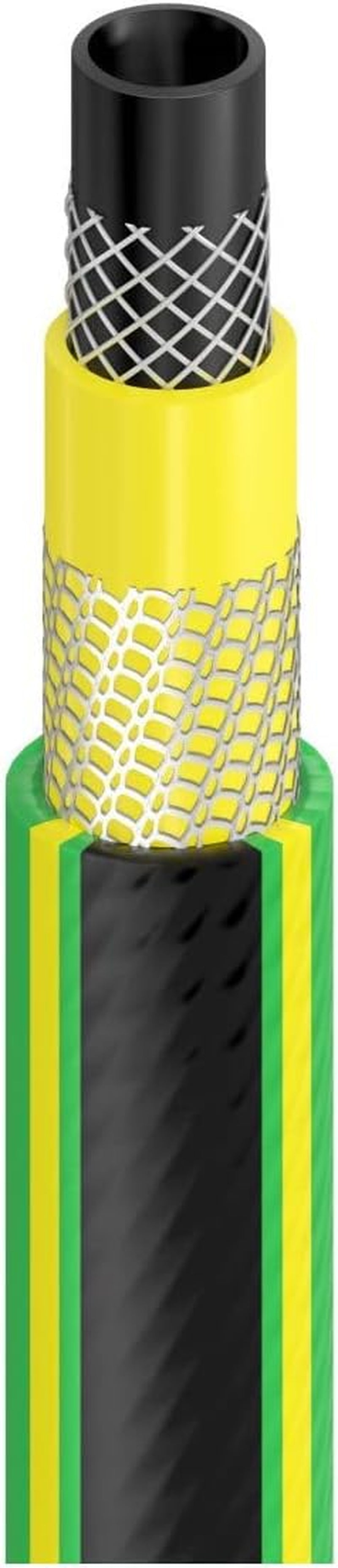 Manguera de jardín Cellfast GREEN ATS2, duradera, flexible, 5 capas, trenza cruzada ATS2, resistente a los rayos UV y a las algas, libre de metales pesados, 30 bar, -20/+60°C a corto plazo, 3/4", 20m
