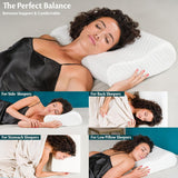 Soporte para el cuello Almohada de espuma viscoelástica ajustable en altura Almohada de cama ortopédica y ergonómica Almohada para aliviar el dolor de cuello Soporte para el cuello y antironquidos Polies lavables. Gorro Almohadas ortopédicas cervicales Naty Shop