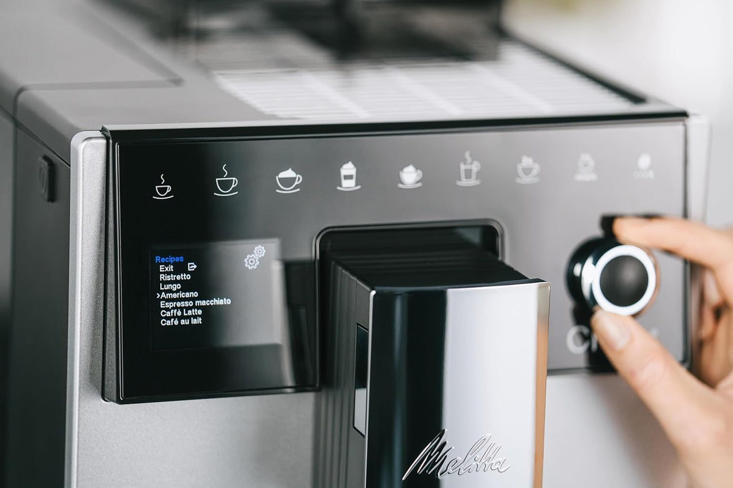 Melitta CI Touch: cafetera espresso totalmente automática con sistema de leche, cafetera espresso con molinillo de café integrado y espumador de leche, p. para espresso o capuchino, plateado