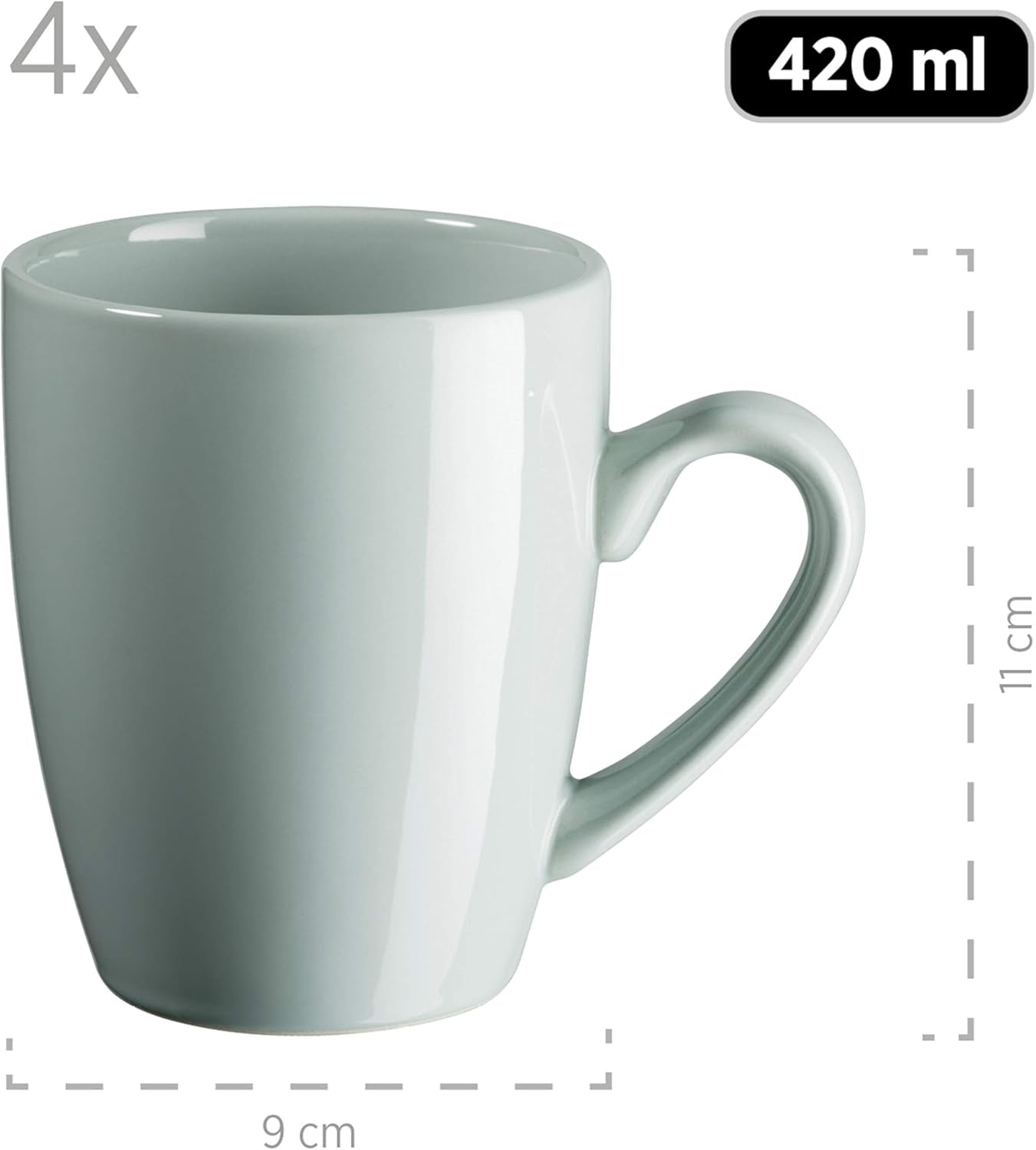 MÄSER Pastel Selection, Modernes Geschirr Set para 4 personas, 16-teiliges Kombiservice aus Keramik, Steinzeug, Türkis-Grün