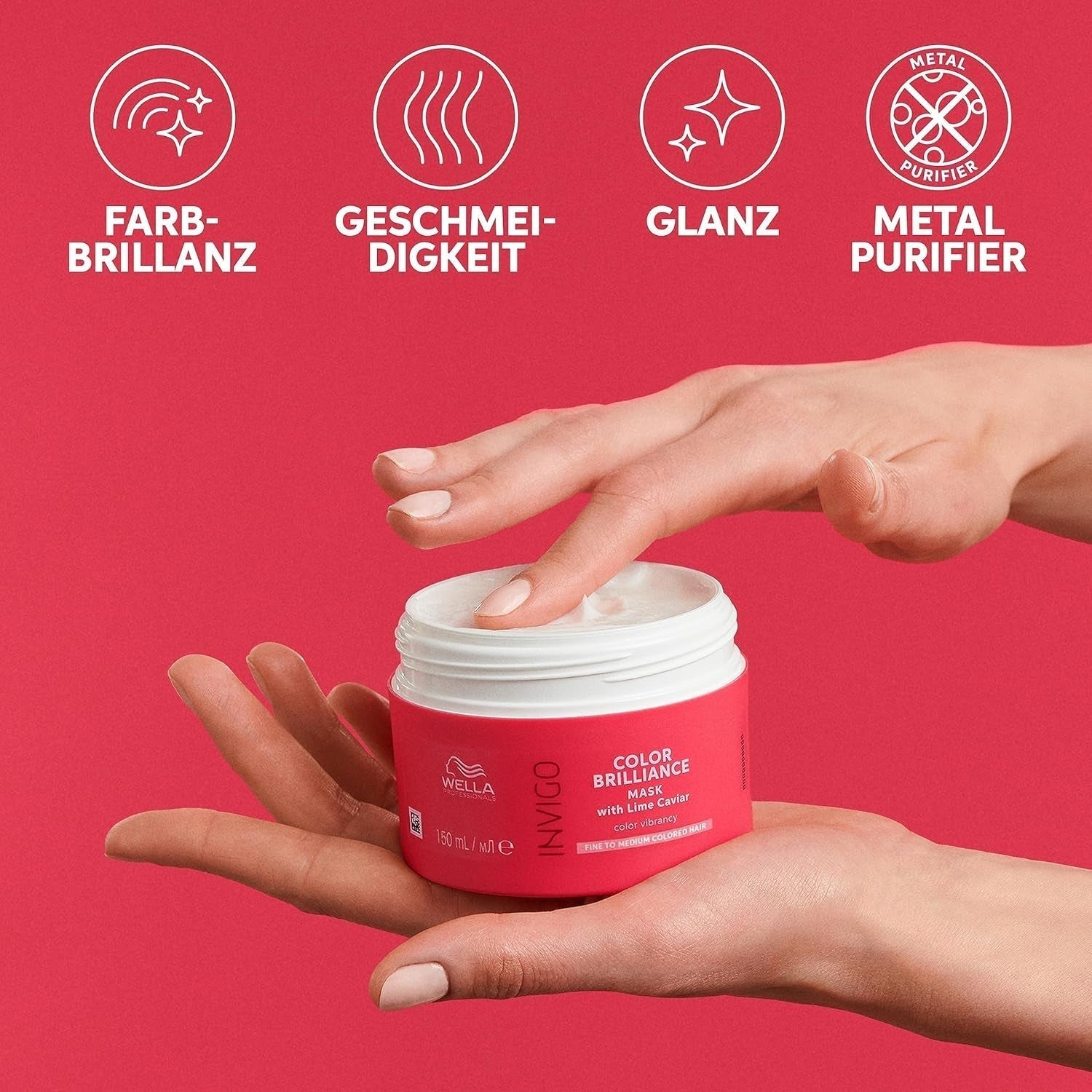 Wella Professionals Invigo Color Brilliance - Champú, acondicionador y mascarilla protectora del color para cabellos teñidos finos y gruesos - con vitamina E, antioxidantes y pH bajo - Mascarilla Capilar alisante y nutritiva Naty Shop