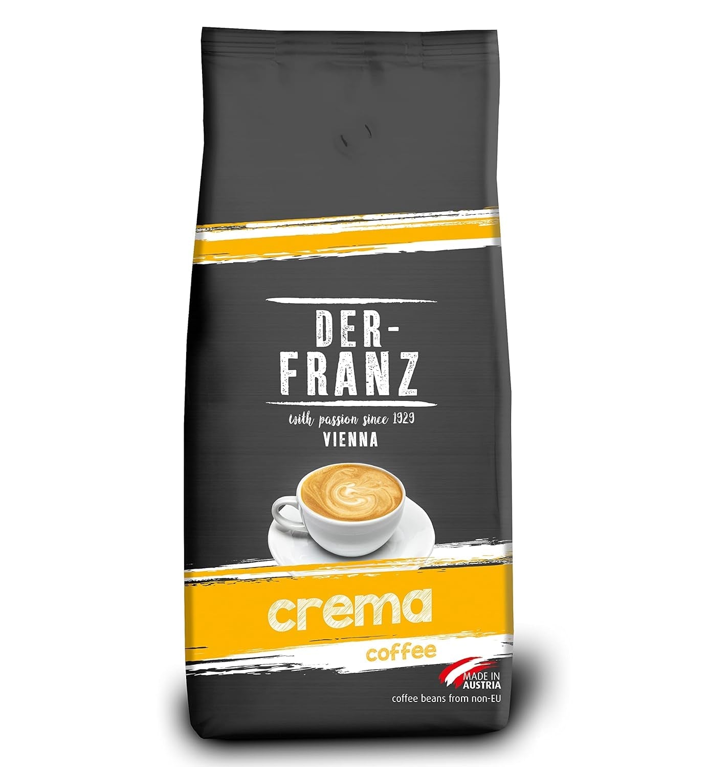 DER-FRANZ Kaffee Crema, Intensidad 4/5, 100% Arábica, Ganze Kaffeebohnen, 1000g