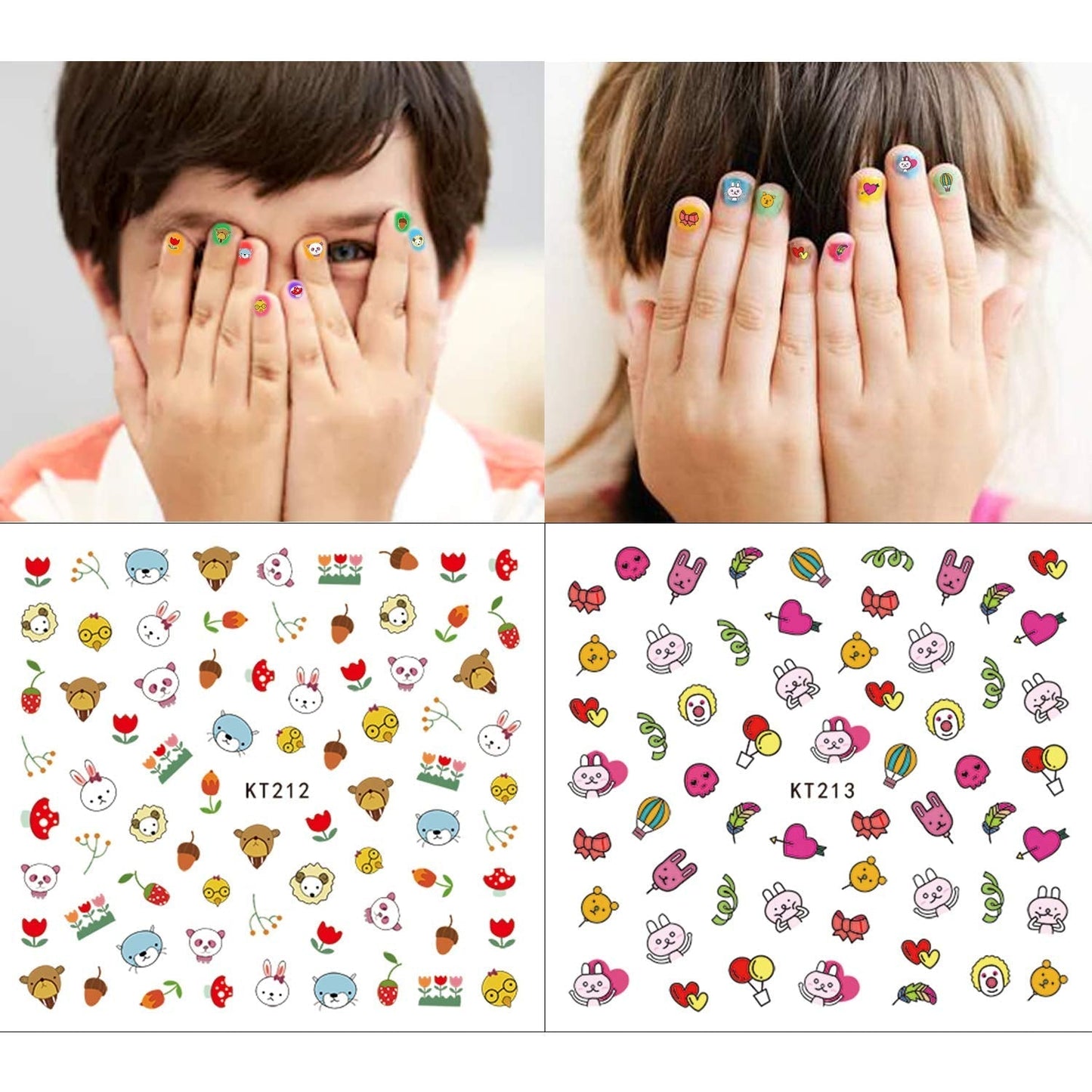 Pegatinas de uñas para niños y niñas, más de 600 diseños de animales, frutas, dinosaurios, coches, flores, pegatinas de uñas autoadhesivas 3D para niños, fiesta de cumpleaños, té, salón de uñas y regalo de spa