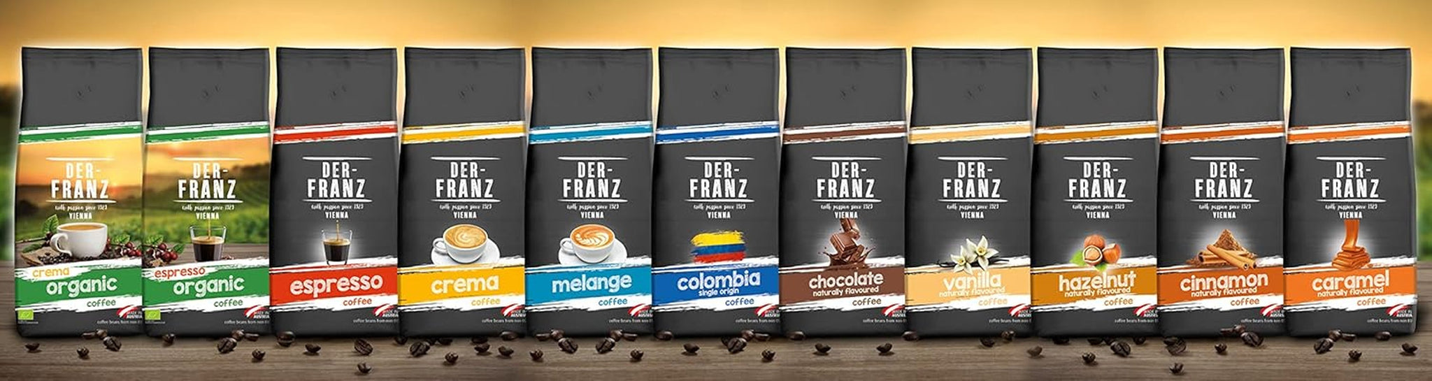 DER-FRANZ Kaffee Crema, Intensidad 4/5, 100% Arábica, Ganze Kaffeebohnen, 1000g