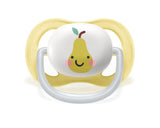 Chupete Philips AVENT ultra air - paquete de 2, sin BPA, transpirable, para bebés de 0 a 6 meses, incluido estuche de transporte y esterilización, manzana/pera (modelo SCF080/17)