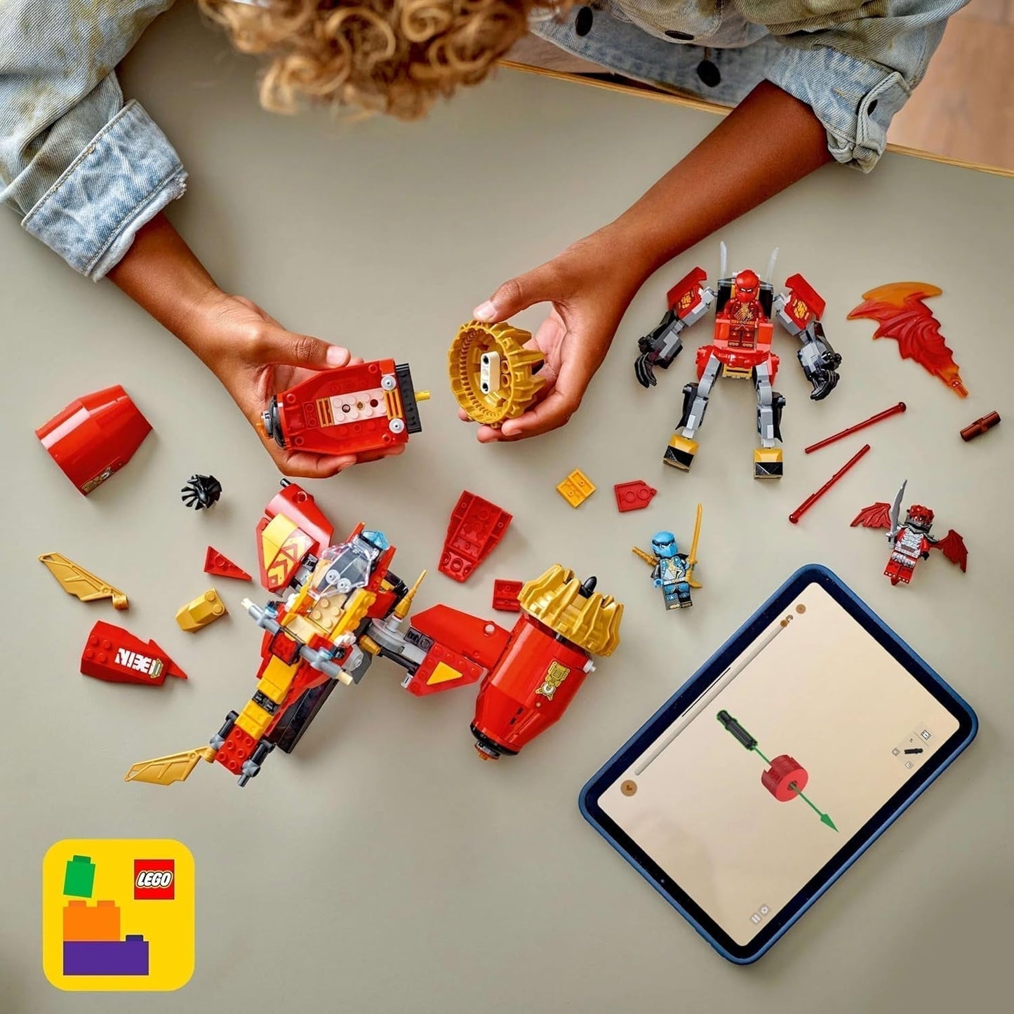 LEGO NINJAGO Robot Jinete de la Tormenta de Kai - Moto voladora de juguete con 3 minifiguras - Robot con cabeza, brazos y piernas móviles - Juguete de construcción - Regalo para niños y niñas a partir de 7 años 71830 Juegos de construcción Besuche den LEGO-Store