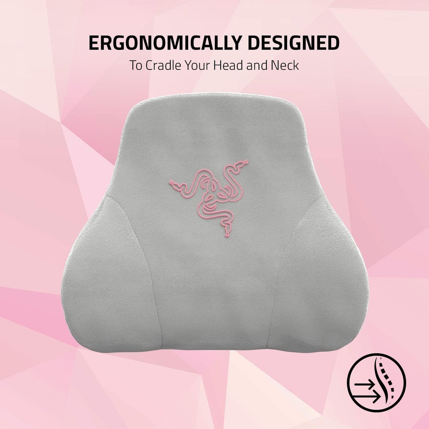 Razer Head Cushion - Cojín para cuello y cabeza para sillas gaming (diseño ergonómico, espuma viscoelástica, suave funda de terciopelo negro) Quartz Naty Shop Standard Pillows