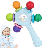 Mordedores para bebés de grado alimenticio: sin BPA, diseño resistente a la asfixia, agarre reforzado, adecuado para el desarrollo auditivo y dental, ideal para bebés de 0 a 36 meses (blanco)