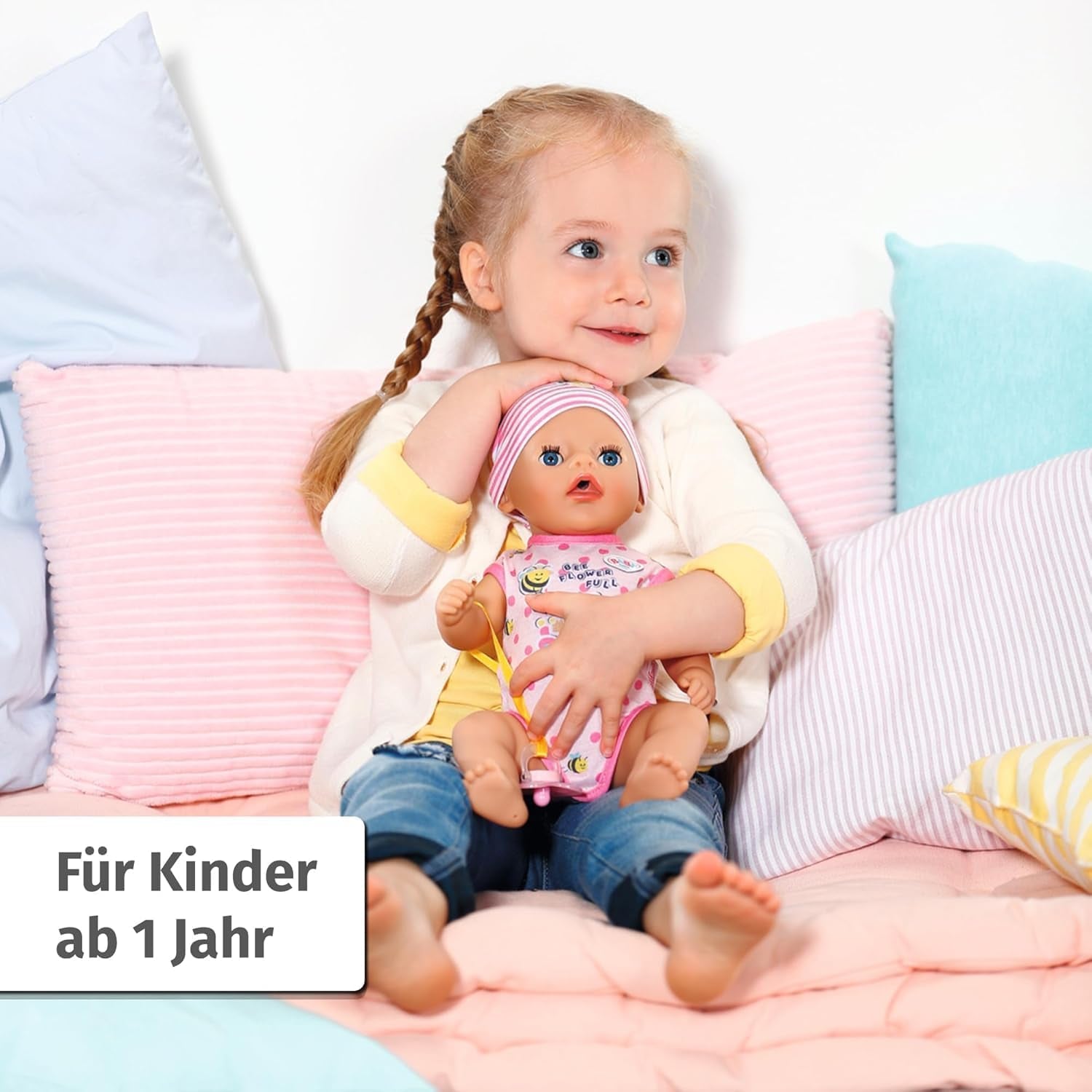 BABY Born Lena (niña) 36 cm, muñeca con 7 funciones para niños a partir de 1 año, funciona sin pilas, muñeca grande 36 cm, 834596 Zapf Creation, muñecas Naty Shop rosa