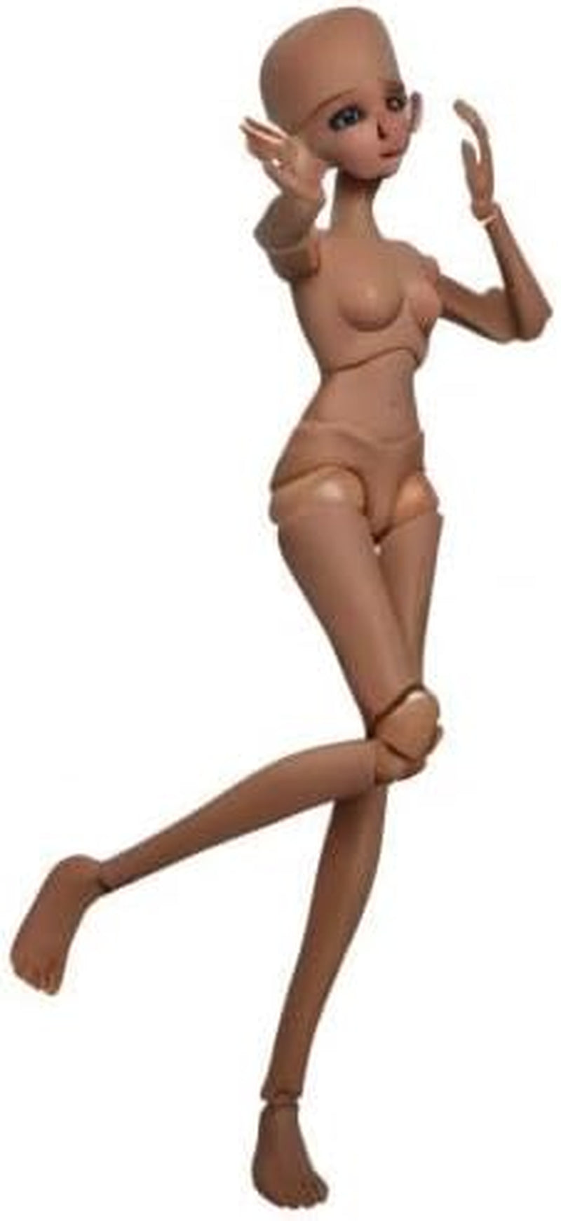 Muñeca BJD 1/3, cuerpo de muñeca de piel negra y marrón, 60cm, 24 pulgadas, articulación esférica, muñecas SD, articulaciones móviles, PVC, DIY (Alexia)