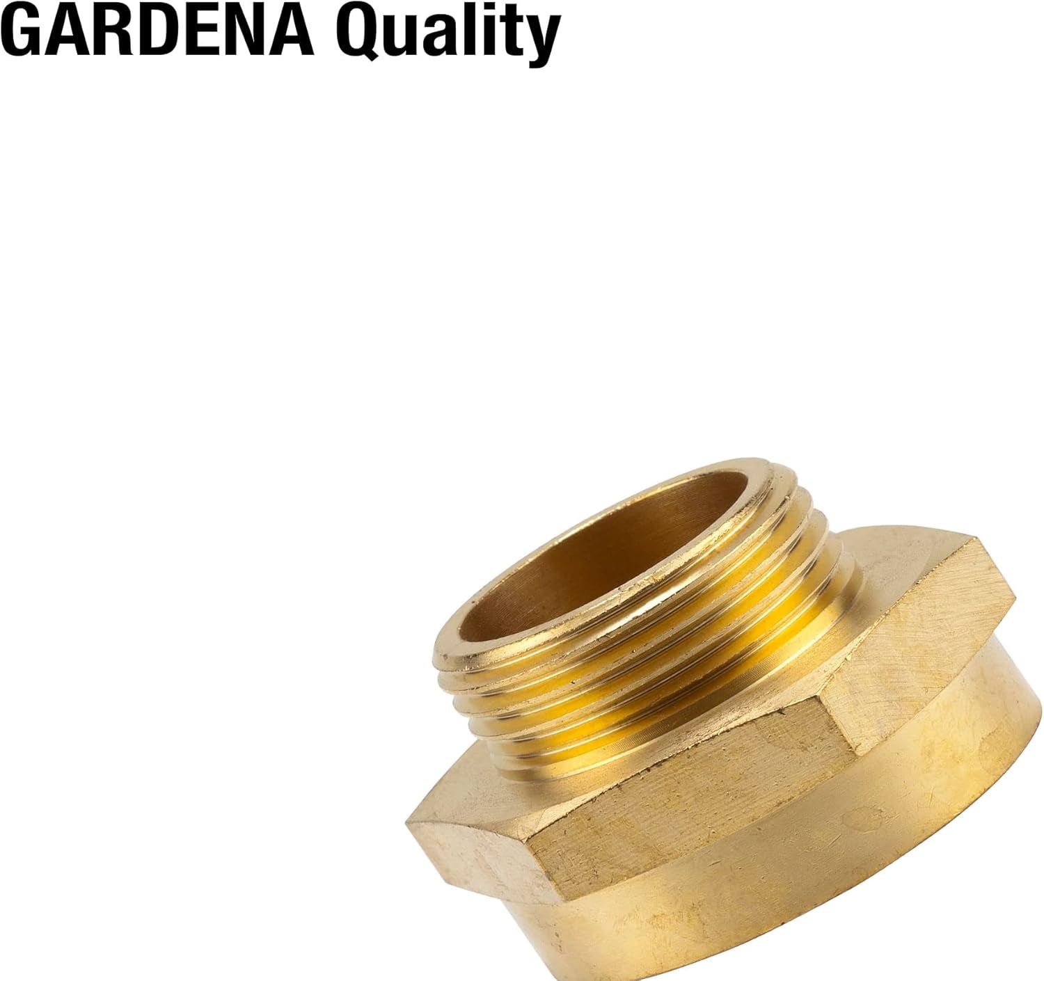 Boquilla roscada reductora de latón Gardena: Conector de latón para reductor roscado, por ejemplo, para bombas, rosca externa de 33,3 mm (G 1 pulgada) / rosca interna de 42 mm (G 1 1/4 pulgada) (7266-20)