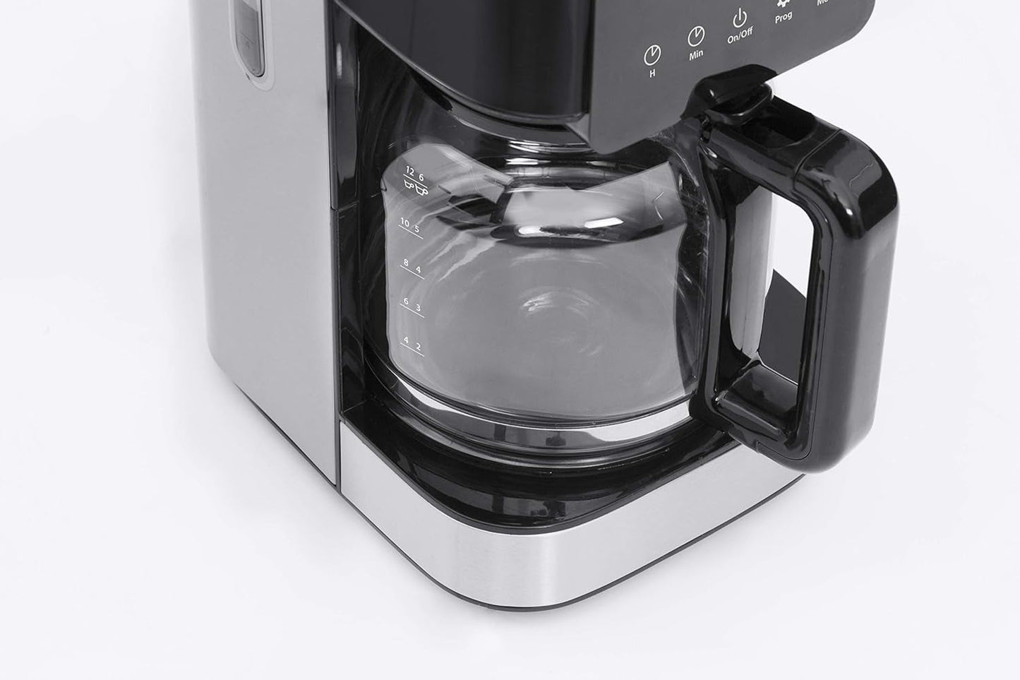 CASO Coffee Taste and Style Cafetera espresso con filtro permanente, 1,5 l, temperatura óptima de preparación 92-96 °C, sistema antigoteo, cabezal de preparación optimizado, acero inoxidable, 12 tazas
