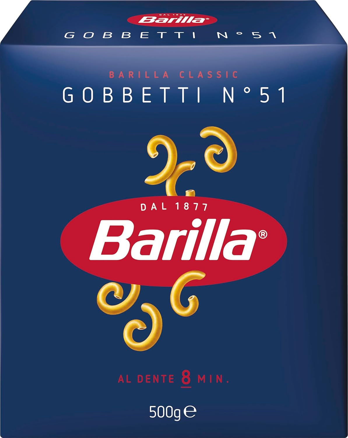 Pasta Barilla Clásica Gobbetti núm. 51 de trigo duro, siempre al dente (1 x 500 g)