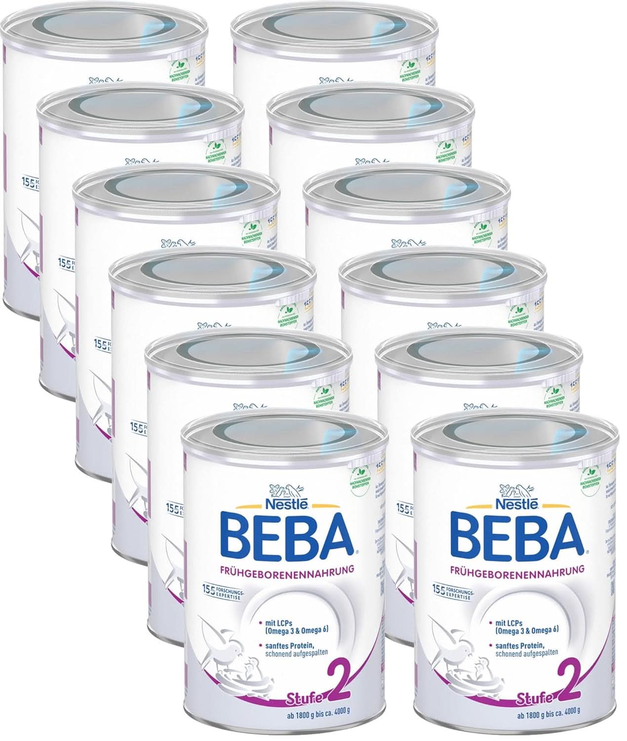 Alimento para prematuros BEBA Nivel 2, Alimento especial para prematuros y recién nacidos de bajo peso, listo para tomar, pack de 32 (32 x 90 ml) Naty Shop