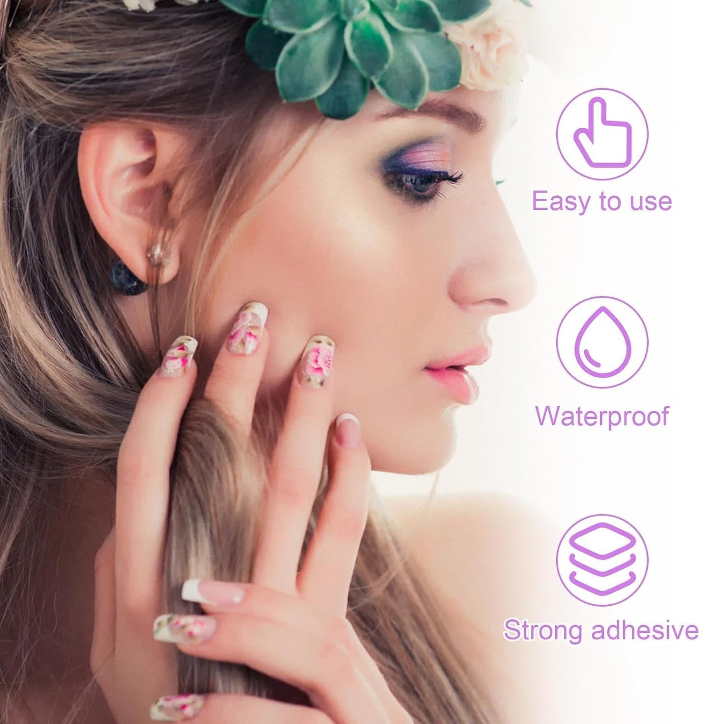 240 Piezas Almohadillas de Pegamento para Uñas, Hoja Adhesiva para Uñas Postizas, 10 Hojas de Pegatinas Transparentes Transpirables Súper Adhesivas de Doble Cara (Gel Jelly) para Manicura y Uñas Artificiales, Incluye Set de Manicura