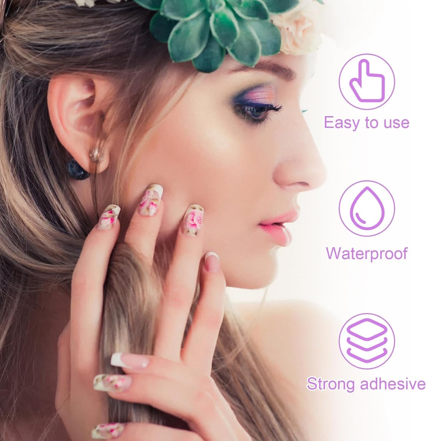 240 Piezas Almohadillas de Pegamento para Uñas, Hoja Adhesiva para Uñas Postizas, 10 Hojas de Pegatinas Transparentes Transpirables Súper Adhesivas de Doble Cara (Gel Jelly) para Manicura y Uñas Artificiales, Incluye Set de Manicura